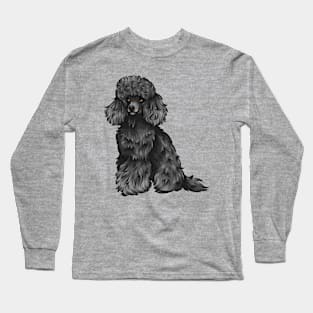 Cute Black Toy Poodle Dog Long Sleeve T-Shirt